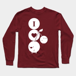 I Love Cherries (white print) Long Sleeve T-Shirt